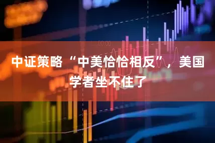 中证策略 “中美恰恰相反”，美国学者坐不住了